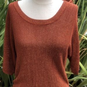 Banana Republic copper metallic knit top S